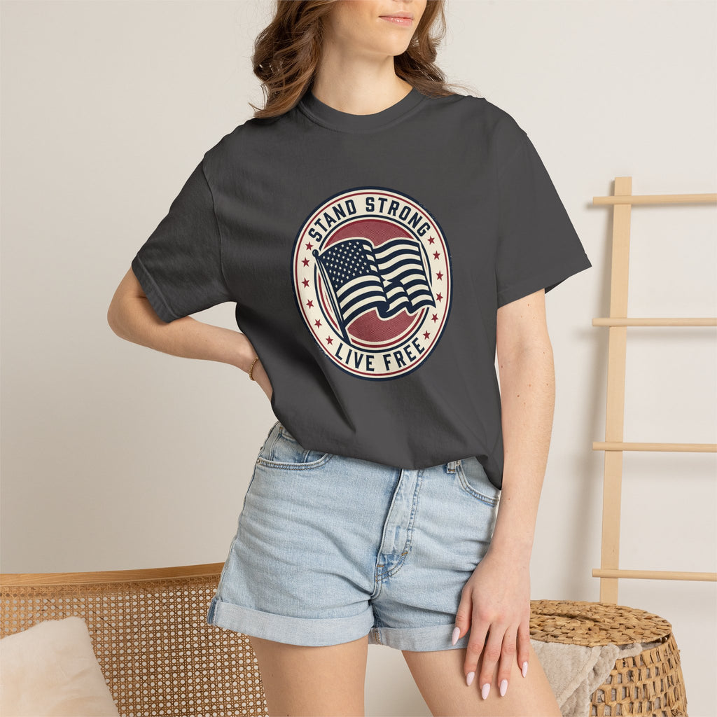 Patriotic "Stand Strong, Live Free" T-Shirt