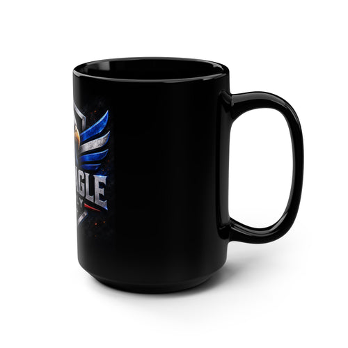 Primeagle Supply Black 15oz Mug — Patriotic Eagle Logo Coffee Cup