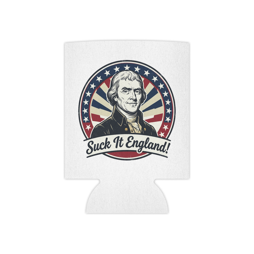 Can Cooler - Vintage Patriotic 'Suck It England!' Beer Can Koozie