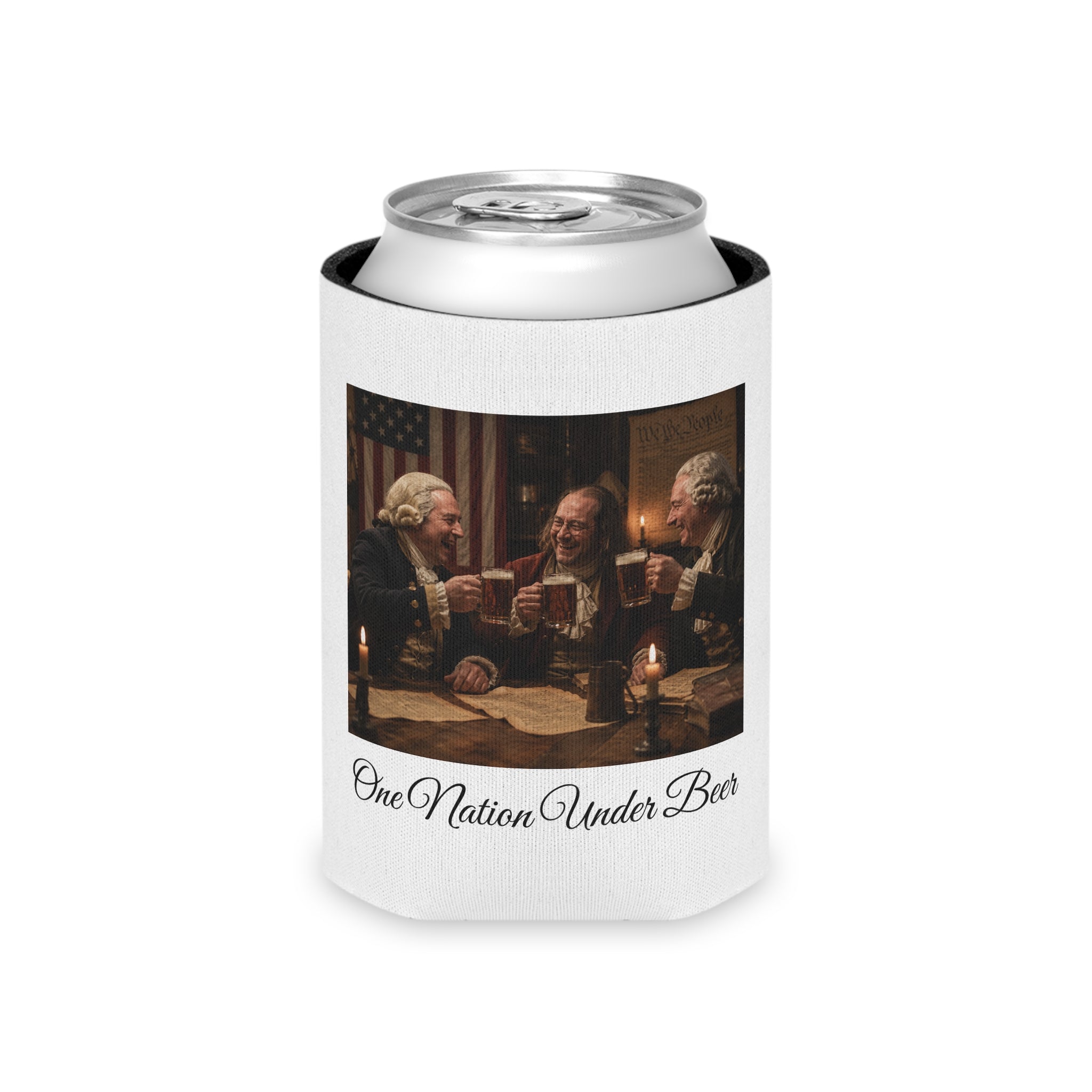"One Nation Under Beer" Patriotic Beer Can Koozie