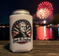 Can Cooler - Vintage Patriotic 'Suck It England!' Beer Can Koozie