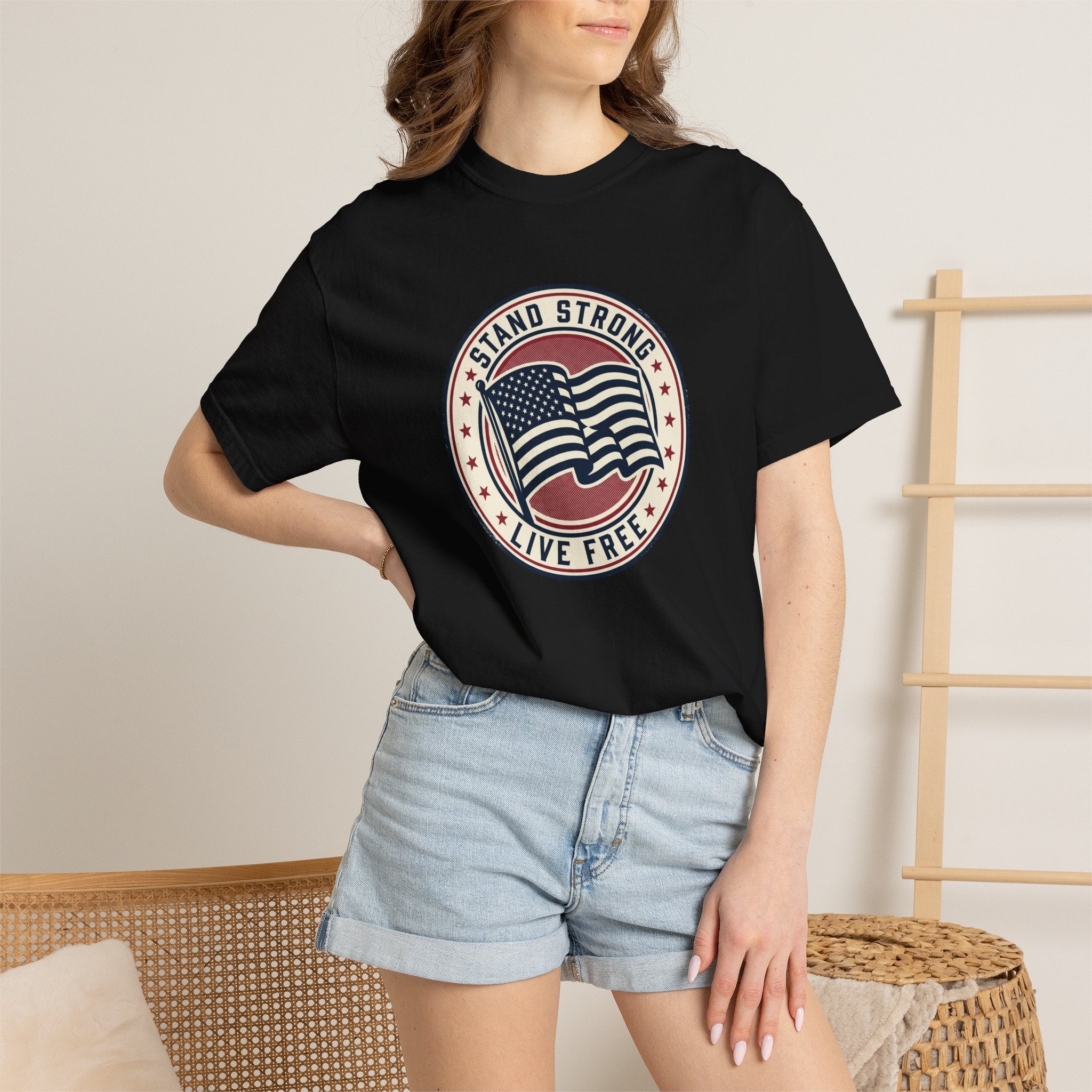 Patriotic "Stand Strong, Live Free" T-Shirt