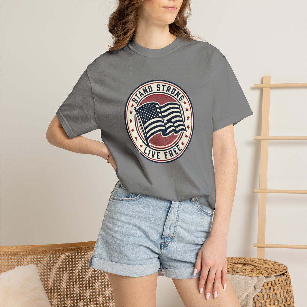 Patriotic "Stand Strong, Live Free" T-Shirt