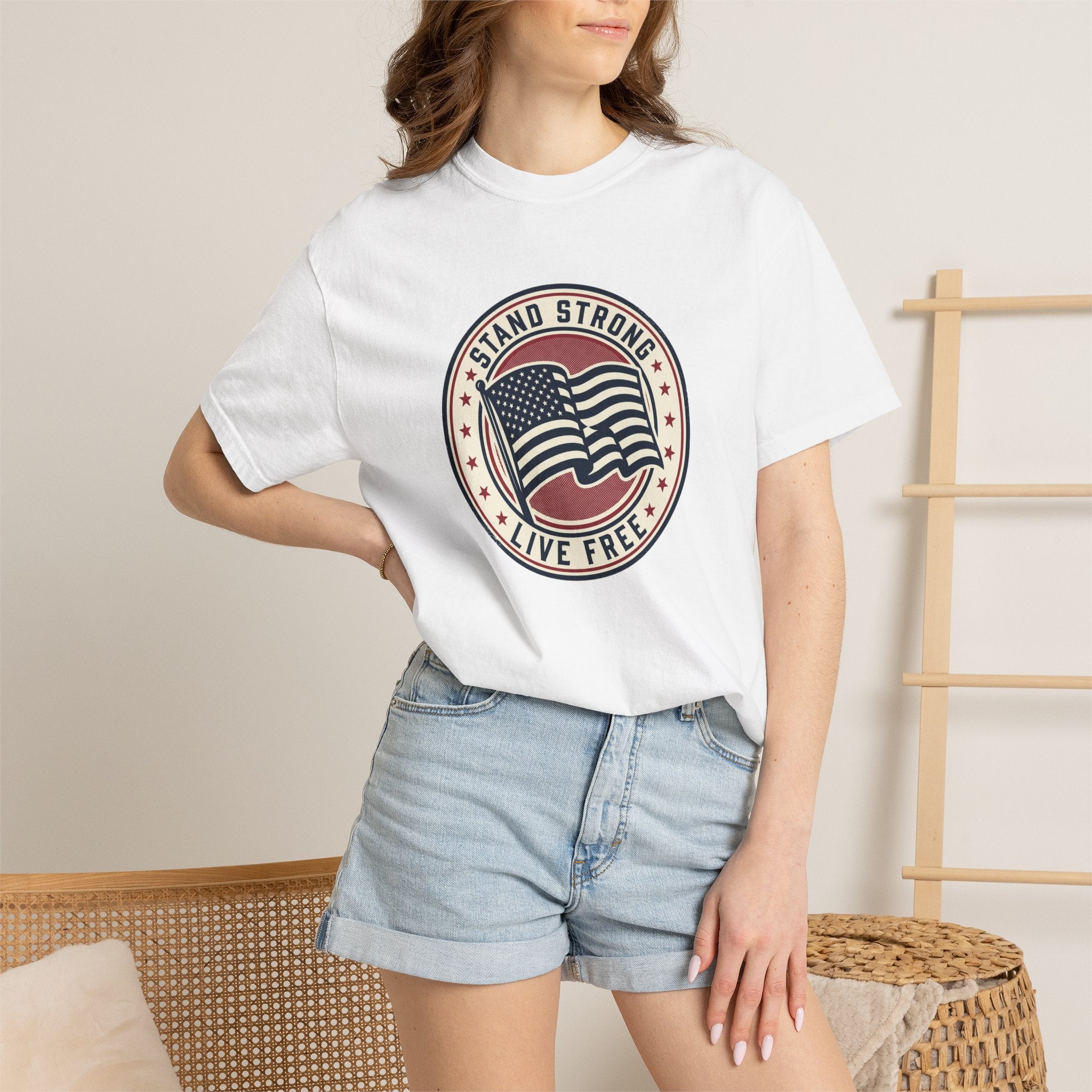 Patriotic "Stand Strong, Live Free" T-Shirt