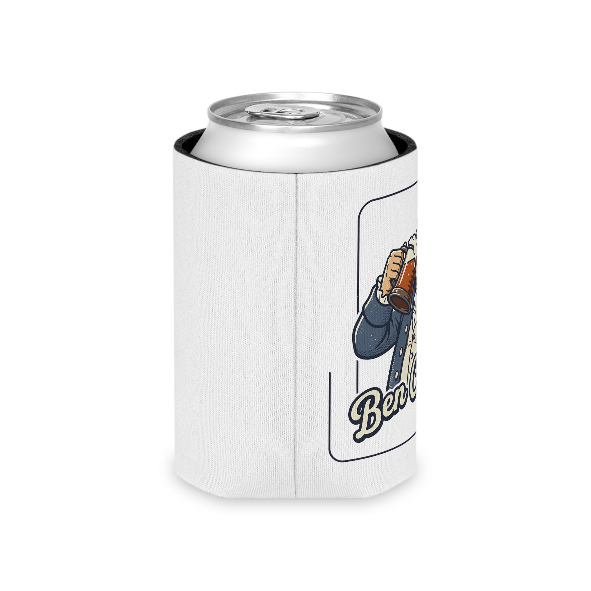 Can Cooler — "Ben Chugging" Patriotic Founding Fathers Beer Koozie